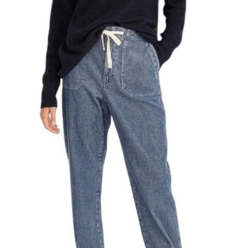 Women's Blue Corduroy Drawstring Pants